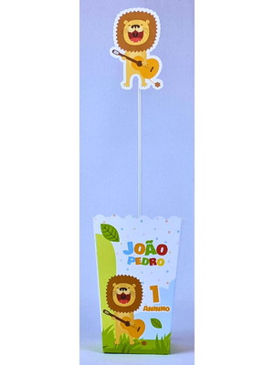 Kit 30 cachepot banda dos animais com aplique e palito