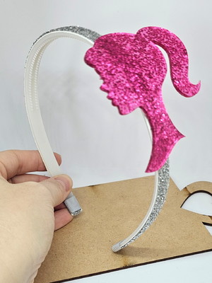 Tiara barbie rosa glitter