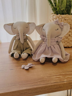 Kit bichinho de pano elefante 33c estilo boho personalizável