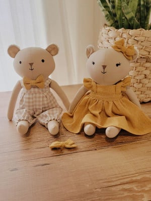 Kit bichinho de pano ursinho 33cm estilo boho personalizável