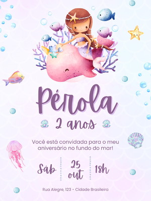 Convite digital sereia