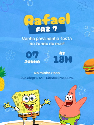 Convite digital bob esponja