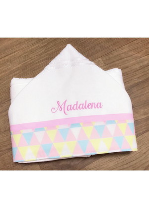 Toalha de banho para bebê personalizada candy