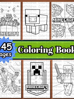 Arquivo kit digital livro de colorir minecraft