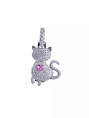 Pingente cat gato cravejado zircônia cristal