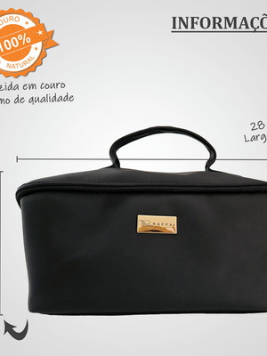 Necessaire couro 178-r raffai couros - preto
