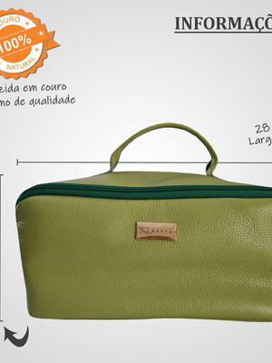 Necessaire couro 178-r raffai couros - verde