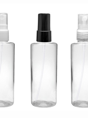 100 frascos plástico pet 100ml cil reto válvula spray