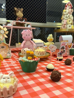 Centro de mesa festa fazendinha bichinhos enfeite de mesa