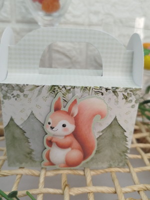 Caixa mini lanchinho tema bichinhos do bosque