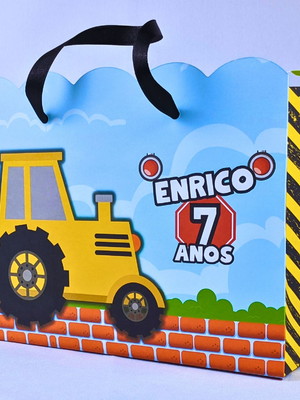 Kit 10 sacola trator construtor 16x19x7 com alça