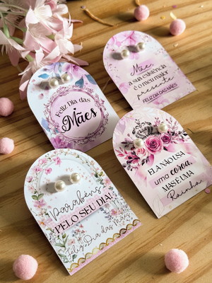 Tags para brincos - dia das mães - kit com 60 unidades