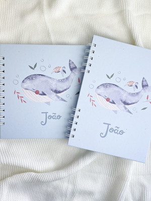 Kit livro do bebê + caderneta de vacinação | baleia