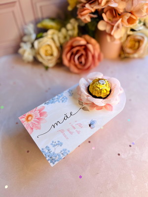 Card com flor dia das mães