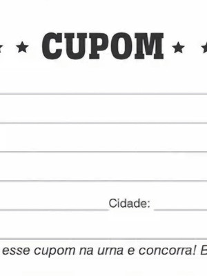 Kit com 10 blocos de cupom para sorteio com 100 folhas cada