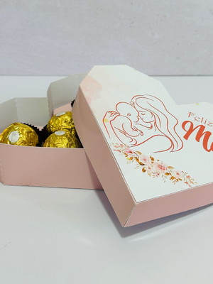 Caixa coração para doces personalizada dia das mães