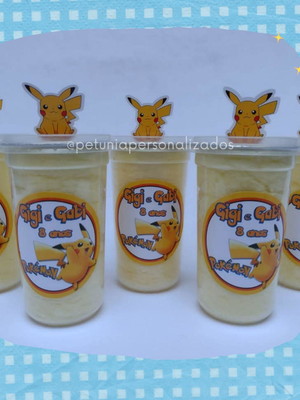 Algodão doce no copo- pikachu