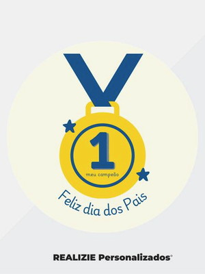 Adesivo de dias dos pais com uma medalha