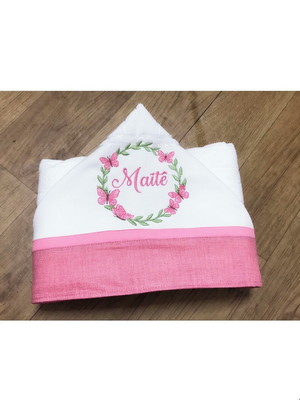 Toalha de banho para bebê personalizada jardim encantado