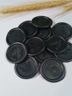 Lacre de cera preto selo para convite de casamento
