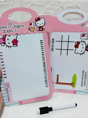 Lembrancinha hello kitty lousa mágica 3 em 1