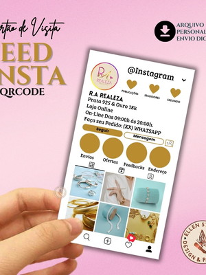 Cartão feed instagram c/ qrcode personalizado