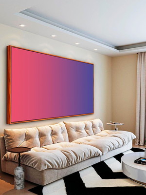Quadro arte degradê roxo rosa lilás canvas moldura 150x100