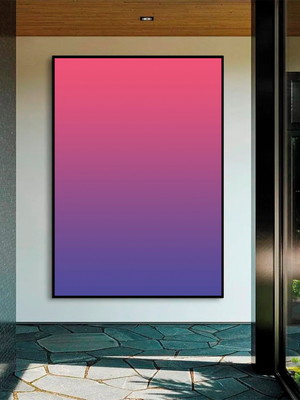 Quadro arte degradê roxo rosa lilás canvas moldura 100x150