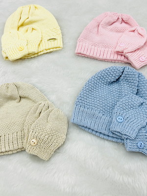 Touca com luva- linha---- varias cores