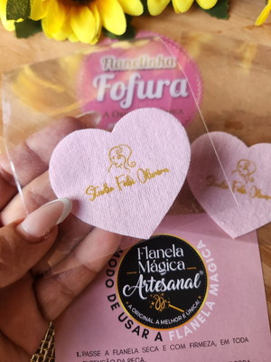 500 flanelinha fofura personalizada - tamanho 5x5,5cm