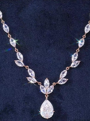 Colar rose gold zircônia