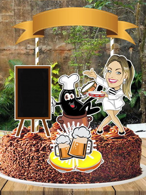 Topo de bolo pagode feijoada feminino - 2497 arquivo digital