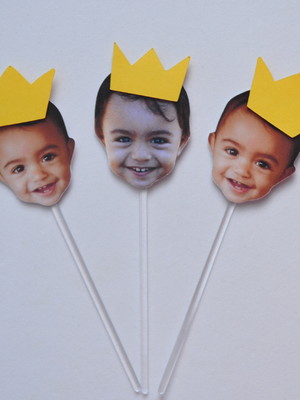 Topper rostinhos c/ coroa