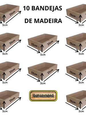 10 bandejas - cestas de madeira pinus para presente - mães