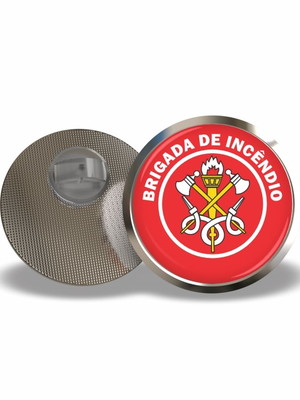 Pin boton broche brigada incêndio resinado (25mm)- 30 uni