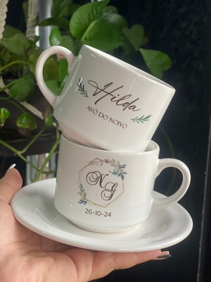 1 xícara com pires personalizada 180 ml