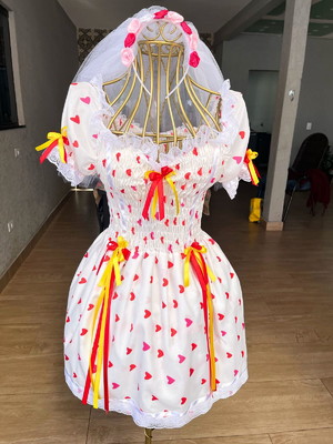 Vestido noiva caipira adulto festa junina noiva caipira 2025