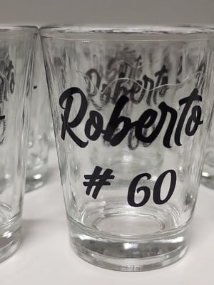 Copo dose shot de vidro rótulo personalizado sem embalagem