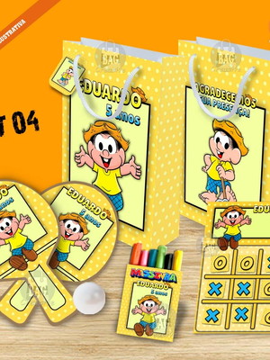 Kit completo sacolinha 04 personalizado bento chico
