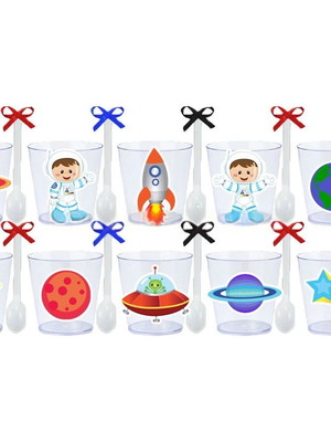 Copinhos com colherzinhas: astronauta
