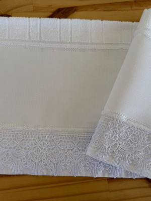 10 toalha lavabo branca dohler para pintar com renda guipir