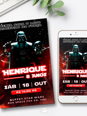 Convite digital star wars