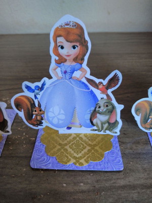 Apliques 3d princesa sofia com 10 unidades
