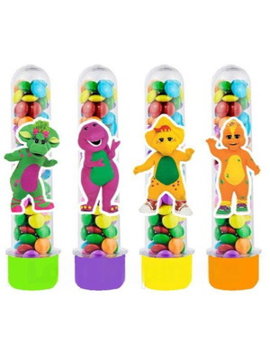 Tubetes com apliques 3d: barney