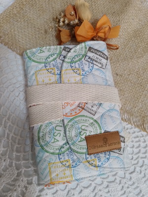 Caderno de viagem selos