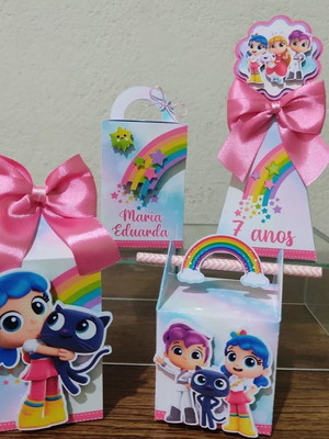Kit personalizados vera e o reino do arco íris 20 caixas