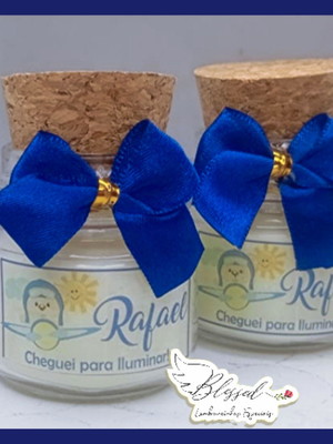 Lembrancinha maternidade aviador vela perfumada com laç