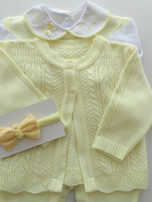 Maternidade amarelo tricô menina casaco rn verão