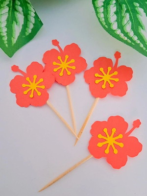 Kit com 10 topper flor - tropical
