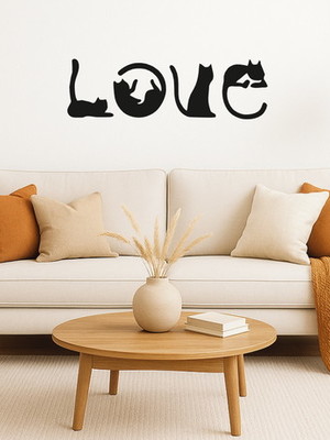 Kit quadros vazados gatos love 20cm cada peça mdf 3mm